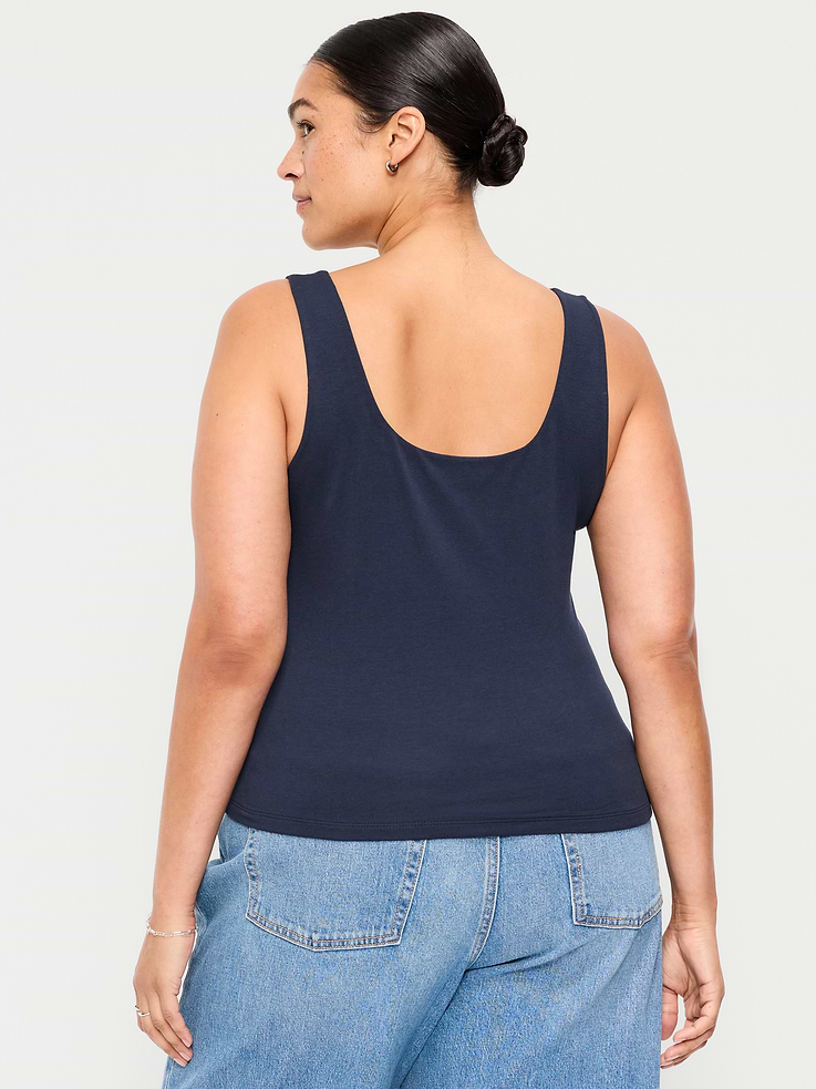 Image number 9 showing, Hug Double-Layer Scoop-Neck Tank Top