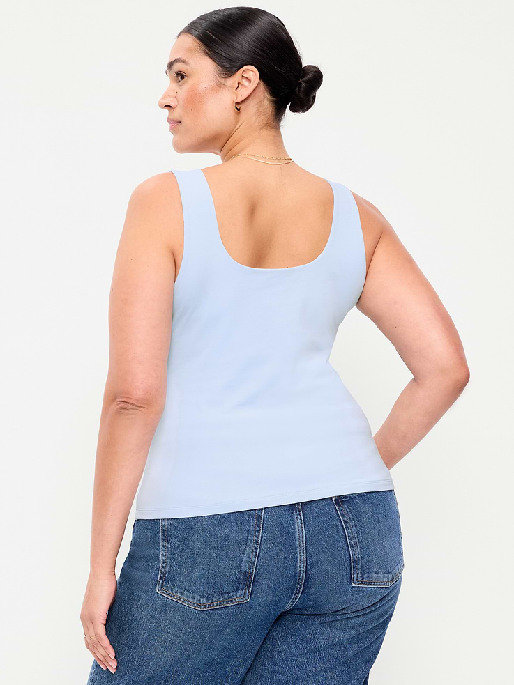 Image 9 of 9, Hug Double-Layer Scoop-Neck Tank Top