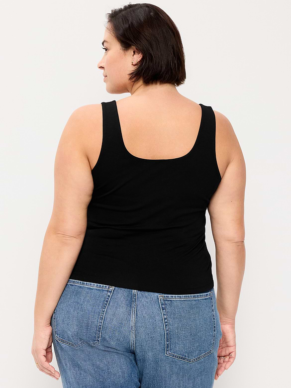 Hug Double-Layer Scoop-Neck Tank Top