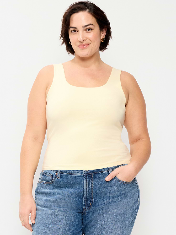 Image number 8 showing, Hug Double-Layer Scoop-Neck Tank Top