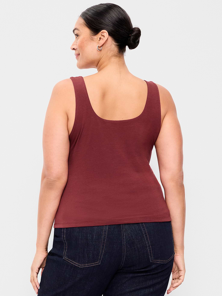 Image number 9 showing, Hug Double-Layer Scoop-Neck Tank Top