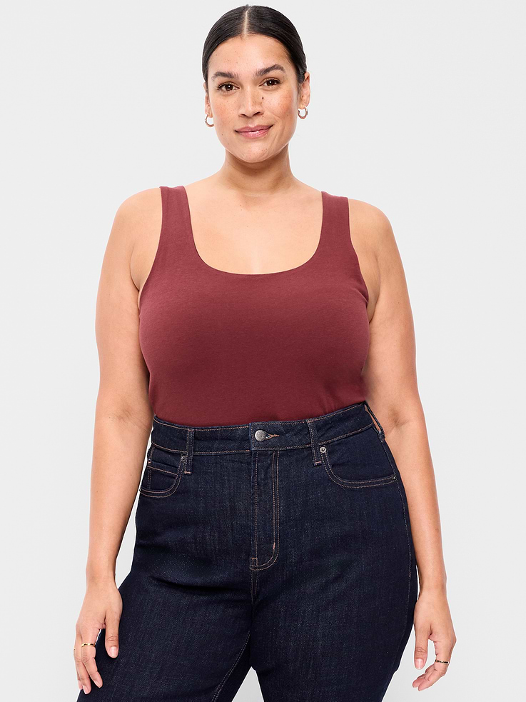 Image number 8 showing, Hug Double-Layer Scoop-Neck Tank Top