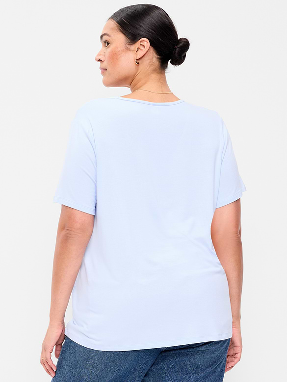 T-shirt luxueux à col en V