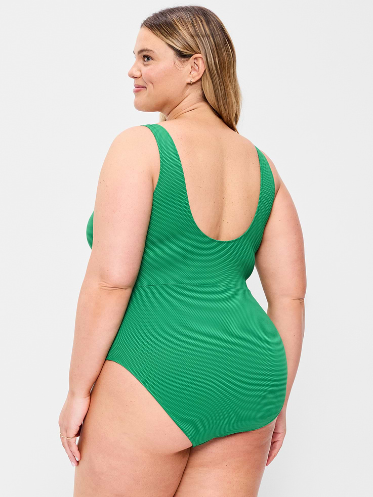 Image number 8 showing, Textured One-Piece Cut-Out Swimsuit