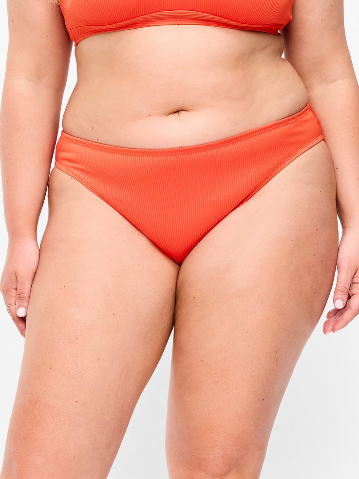 Image number 6 showing, Ribbed Mid-Rise Bikini Swim Bottoms