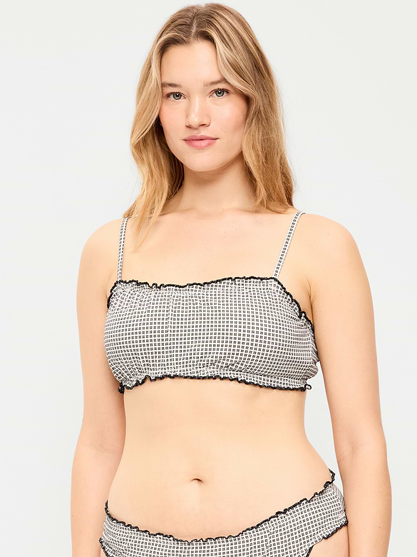 Scoop-Neck Ruffle Swim Top
