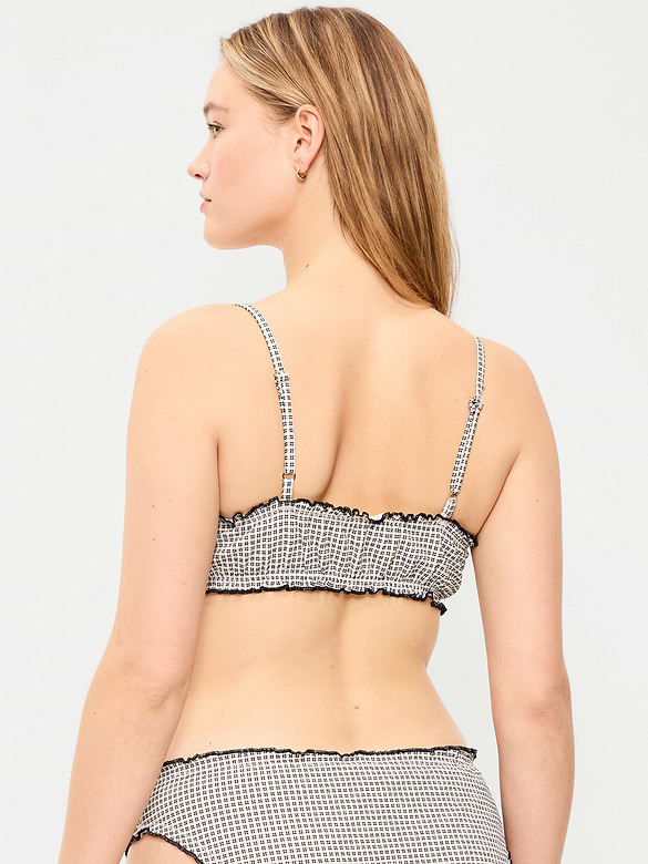 Scoop-Neck Ruffle Swim Top