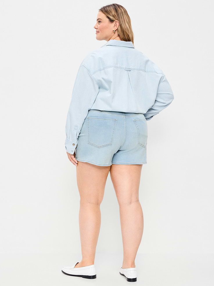 Image number 7 showing, High-Waisted Wow Jean Shorts -- 4-inch inseam