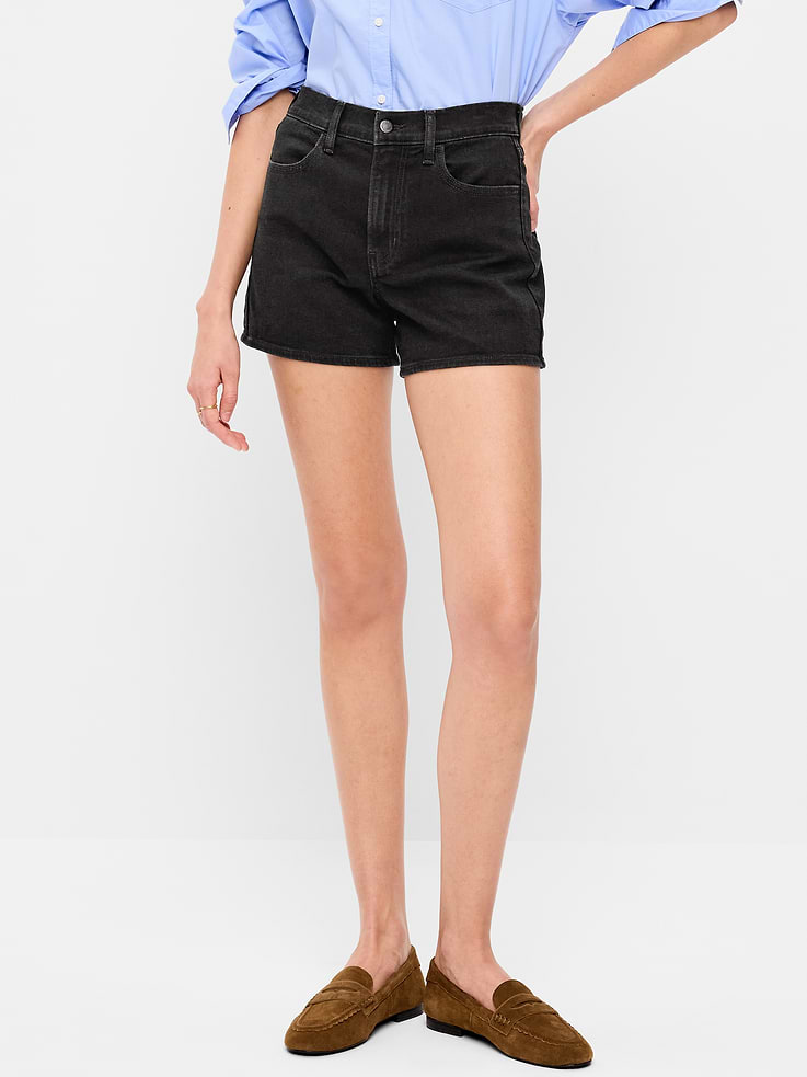 Image number 2 showing, High-Waisted Wow Jean Shorts -- 4-inch inseam