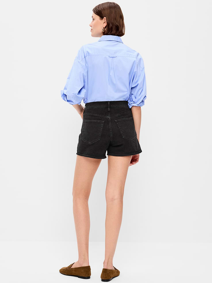 Image number 3 showing, High-Waisted Wow Jean Shorts -- 4-inch inseam