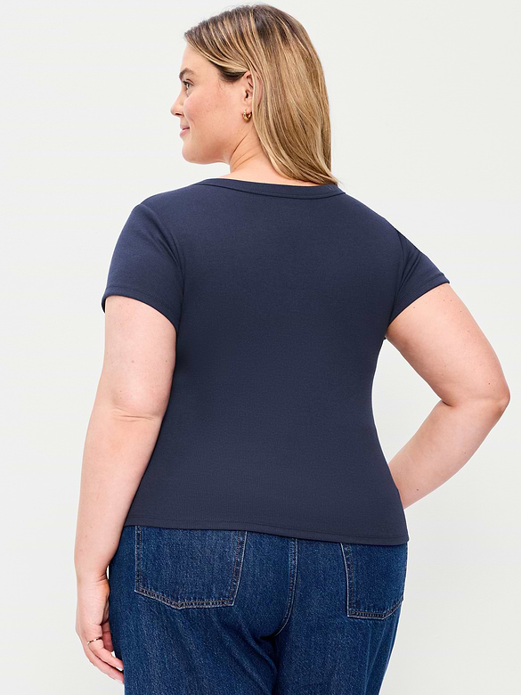 Snug V-Neck Crop T-Shirt