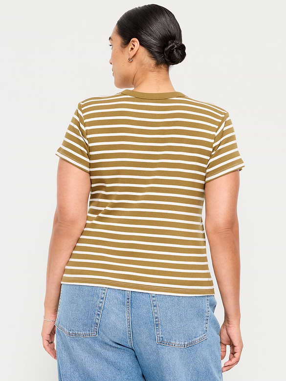 Snug Crew-Neck Ribbed T-Shirt