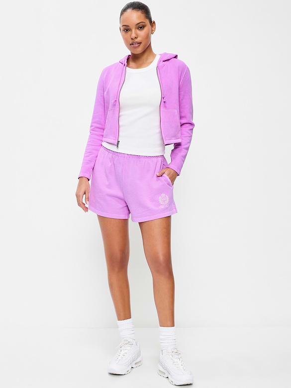 High-Waisted Loose Logo Shorts -- 3-inch inseam