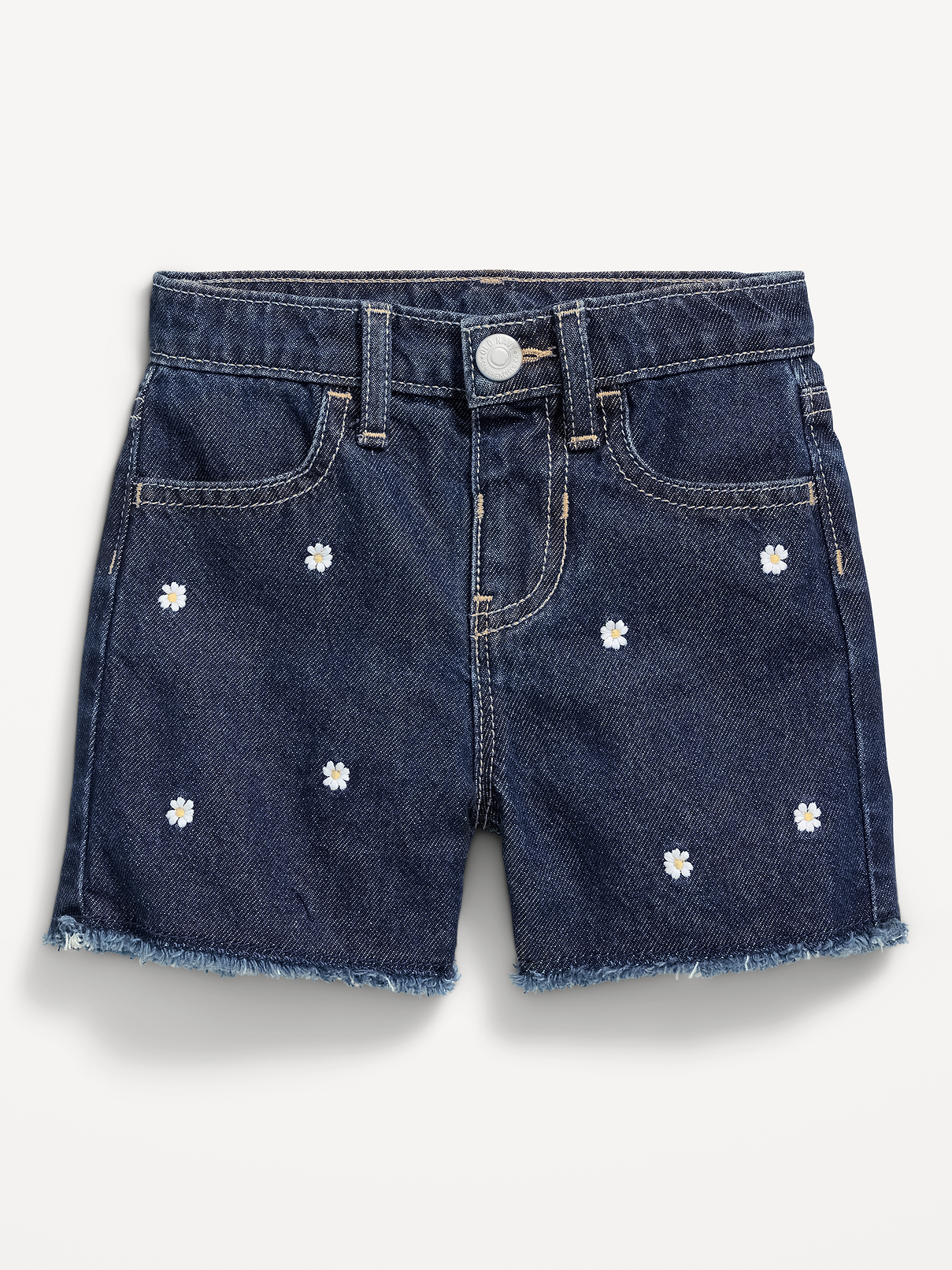 Image number 1 showing, Embroidered Frayed-Hem Jean Shorts for Toddler Girls