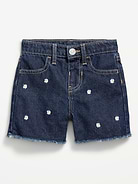 Image number 1 showing, Embroidered Frayed-Hem Jean Shorts for Toddler Girls