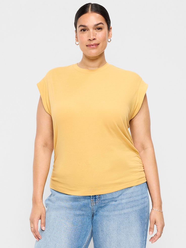 Image number 7 showing, Cap-Sleeve Cinch-Waist Top