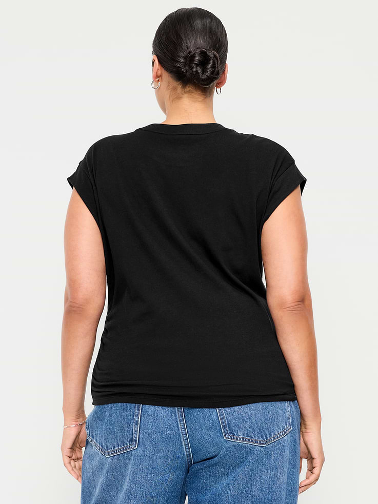 Image number 8 showing, Cap-Sleeve Cinch-Waist Top
