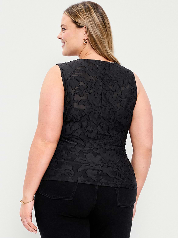 Haut en jacquard drapé sur le côté