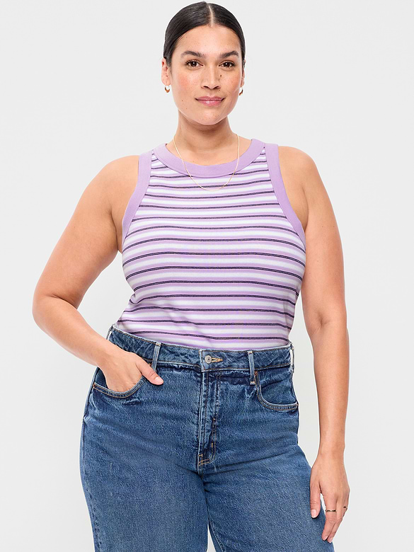 Camisole moulante à bords contrastants