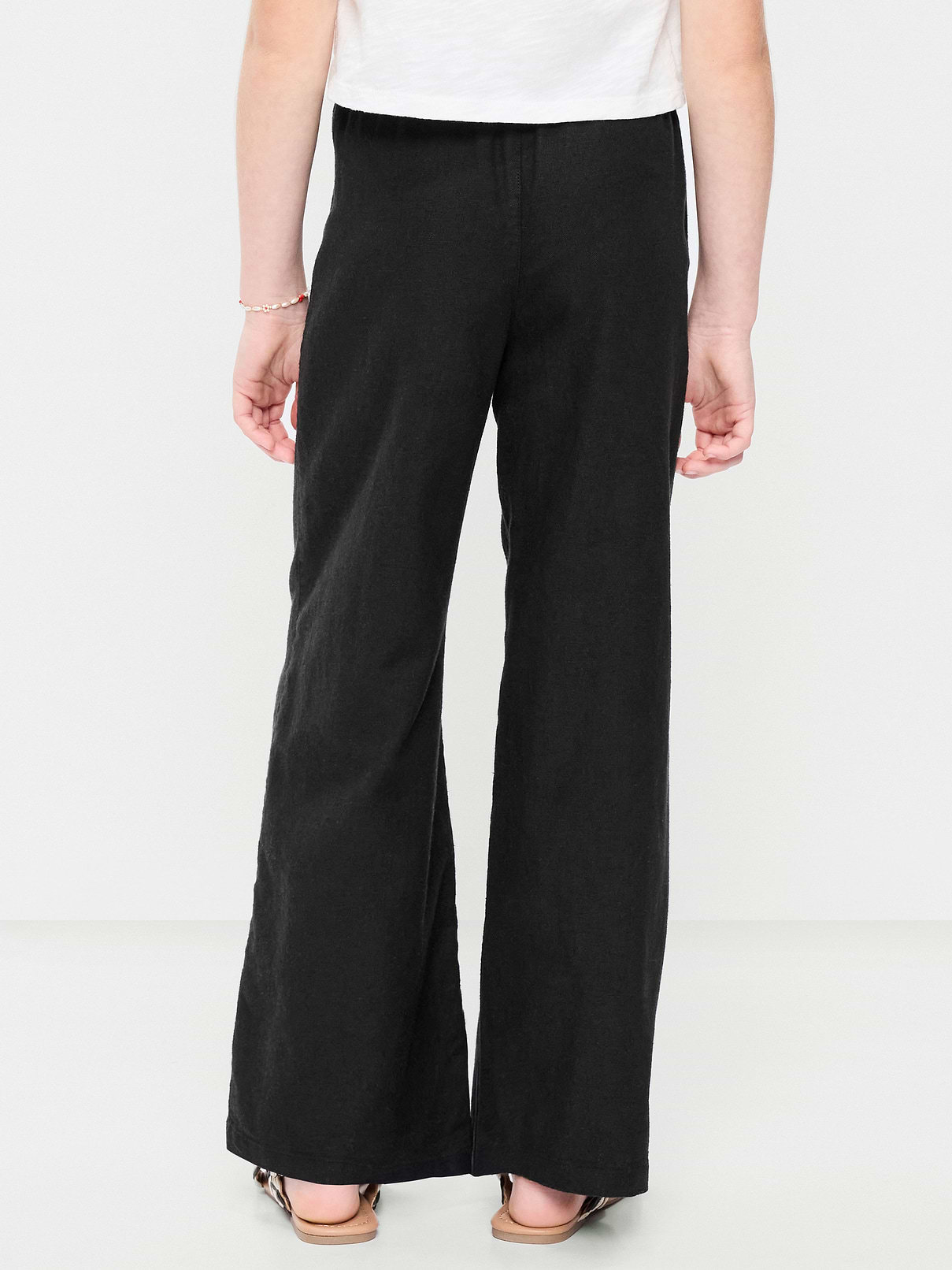 Image 2 of 5, Pull-On Linen-Blend Pants for Girls