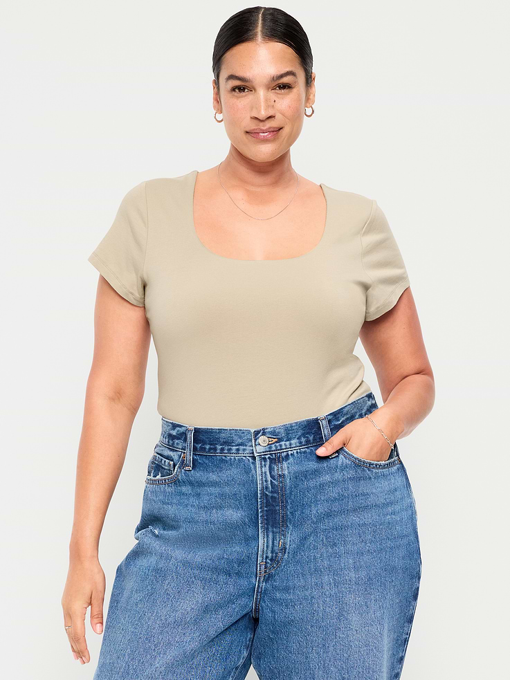 Image number 8 showing, Hug Double-Layer Scoop-Neck Top