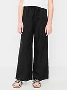 Image 1 of 5, elasticized waistband, functional drawstring, on-seam pockets, front seam, wide leg, easy pull-on style, Product #885968