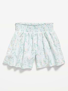 L'image numéro 4 présente Short à taille smockée en mélange de lin à motif pour fille