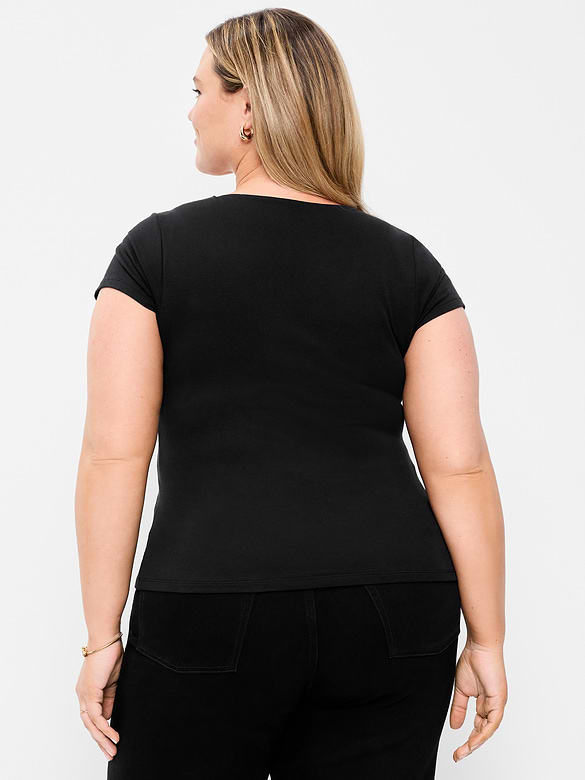 Hug Double-Layer Scoop-Neck Top