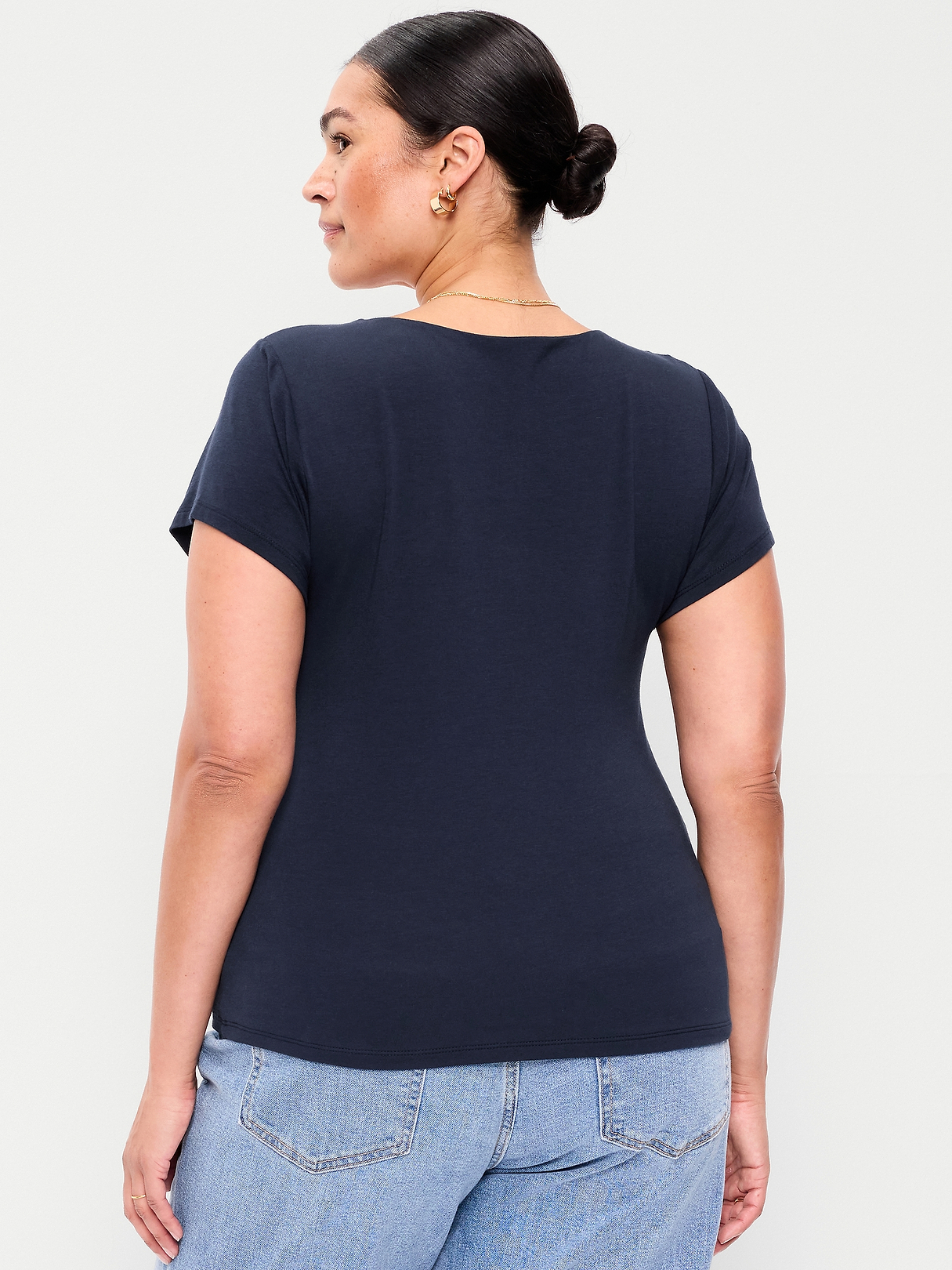 Hug Double-Layer Scoop-Neck Top | Old Navy