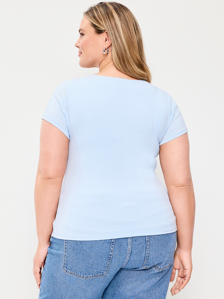 Image number 9 showing, Hug Double-Layer Scoop-Neck Top