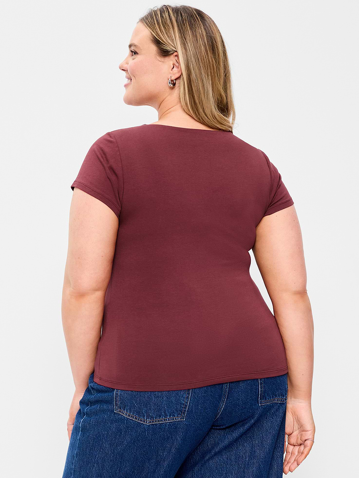 Image 9 of 9, Hug Double-Layer Scoop-Neck Top