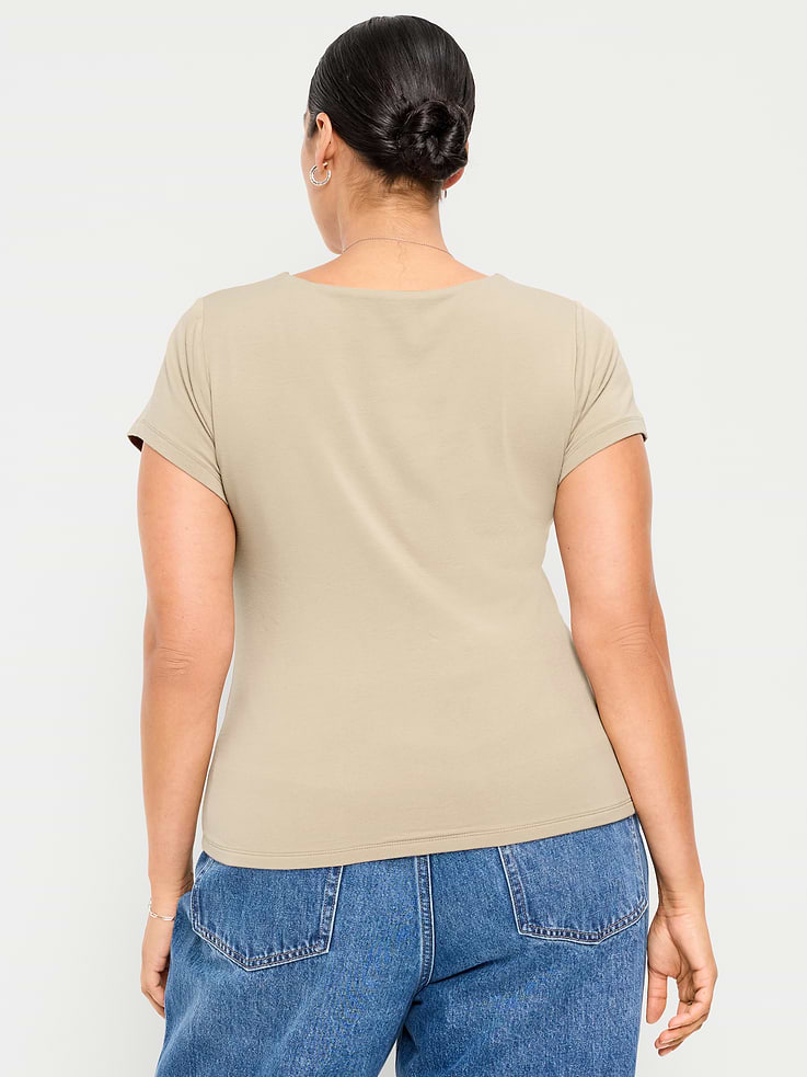 Image number 9 showing, Hug Double-Layer Scoop-Neck Top