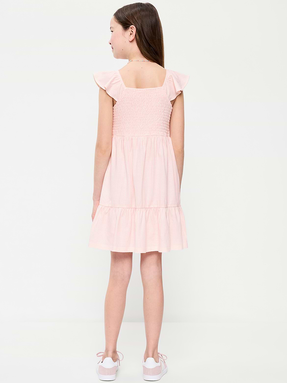 Robe à smocks ajustée et évasée pour fille