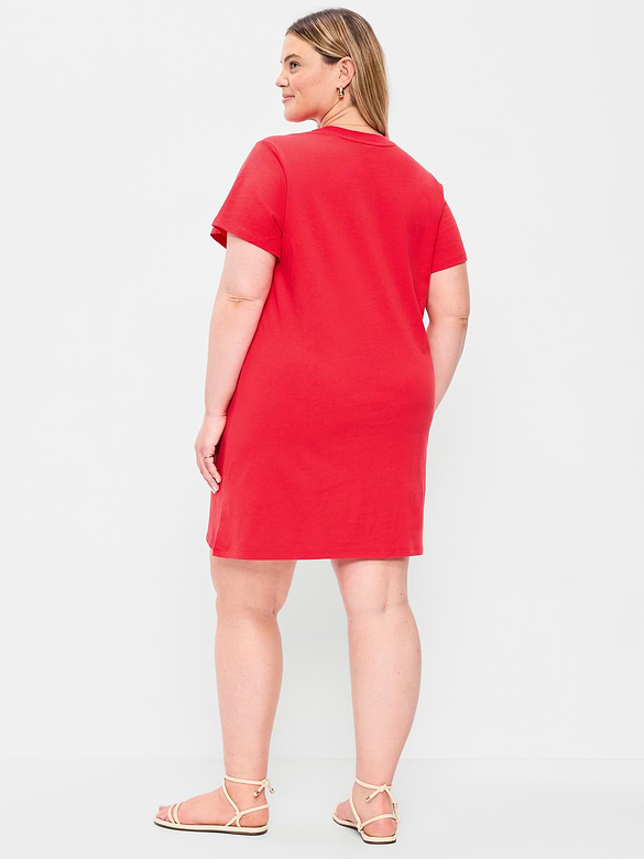 Vintage Crew-Neck Mini T-Shirt Dress