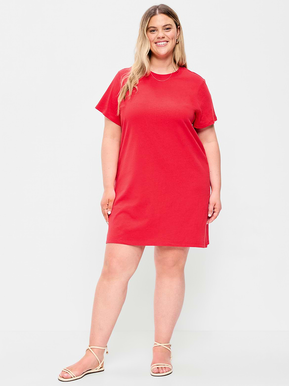 Vintage Crew-Neck Mini T-Shirt Dress