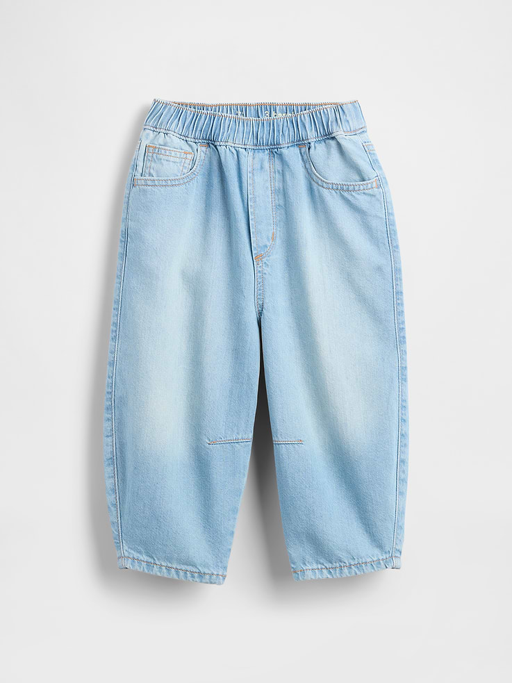 Image number 3 showing, Baby & Toddler Pull-On Barrel Jeans