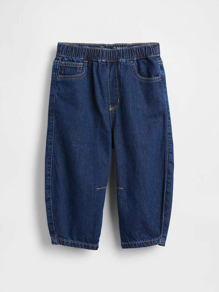 Image number 3 showing, Baby & Toddler Pull-on Barrel Jeans