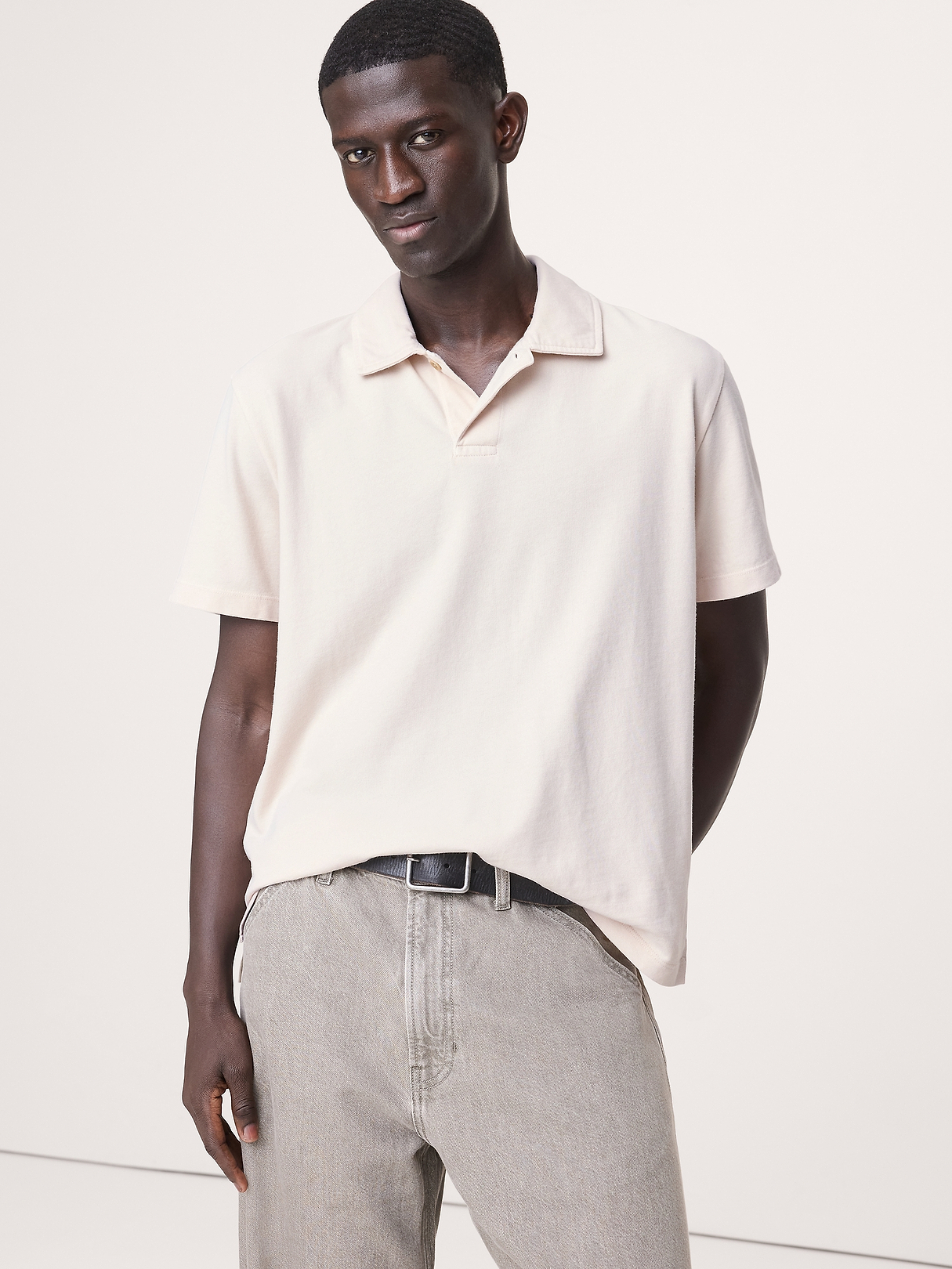 Relaxed Sueded Cotton Polo | Banana Republic