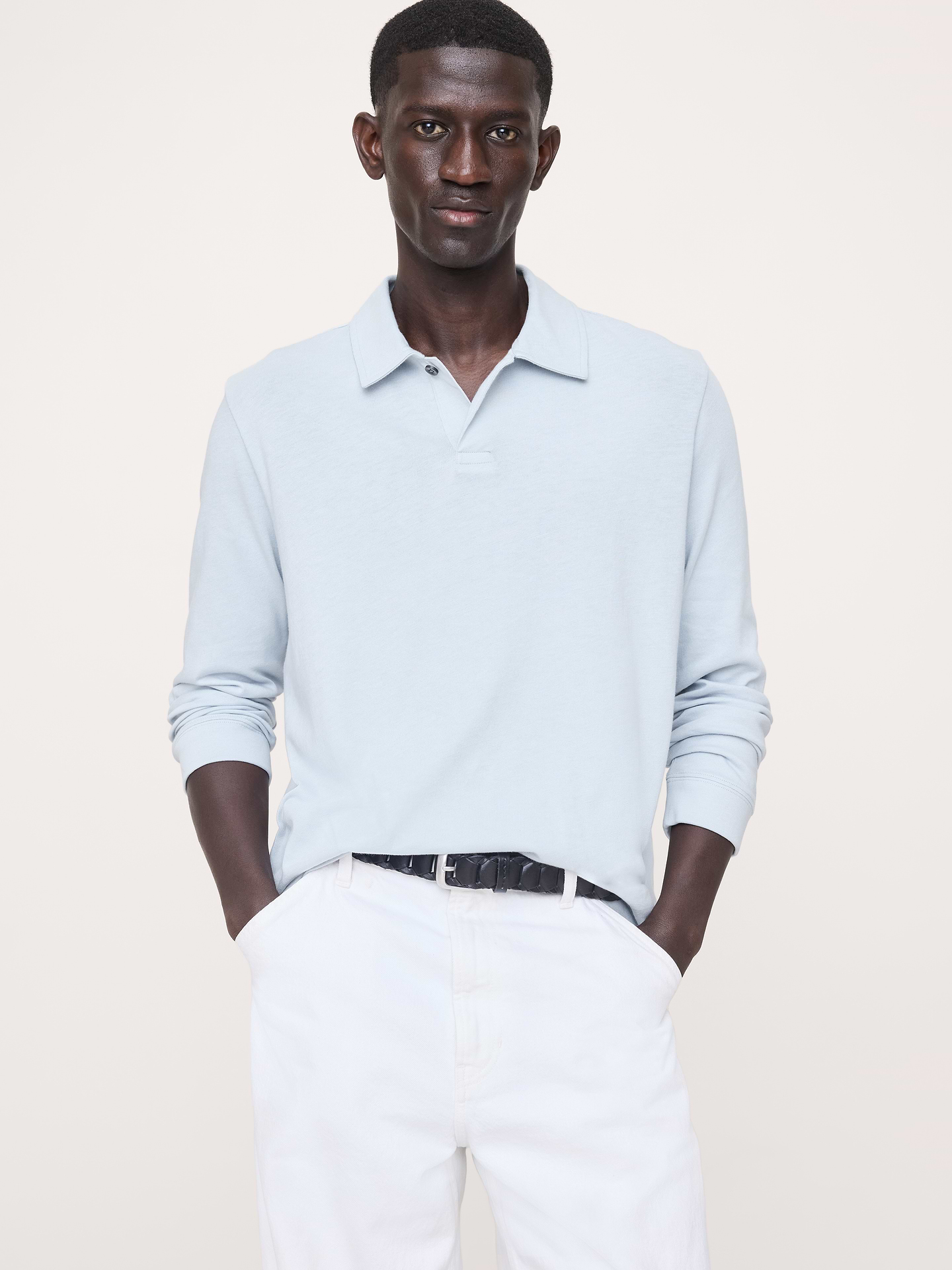 Image number 1 showing, Cotton Jersey Long-Sleeve Polo