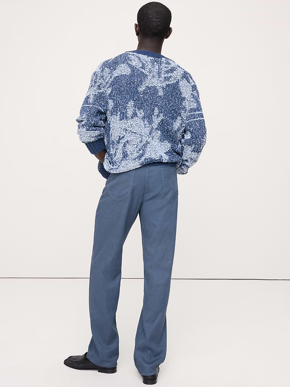 Straight Linen-Cotton Traveler Pant