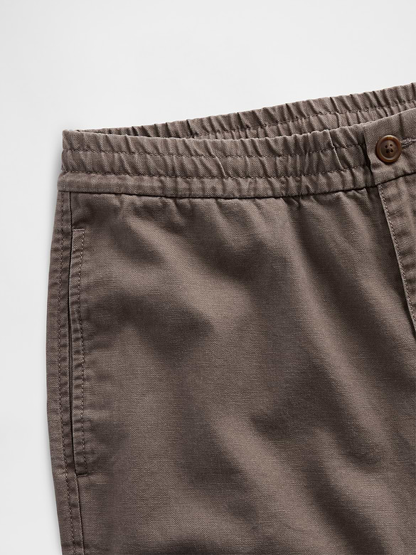 Linen-Cotton Relaxed Taper Easy Pants