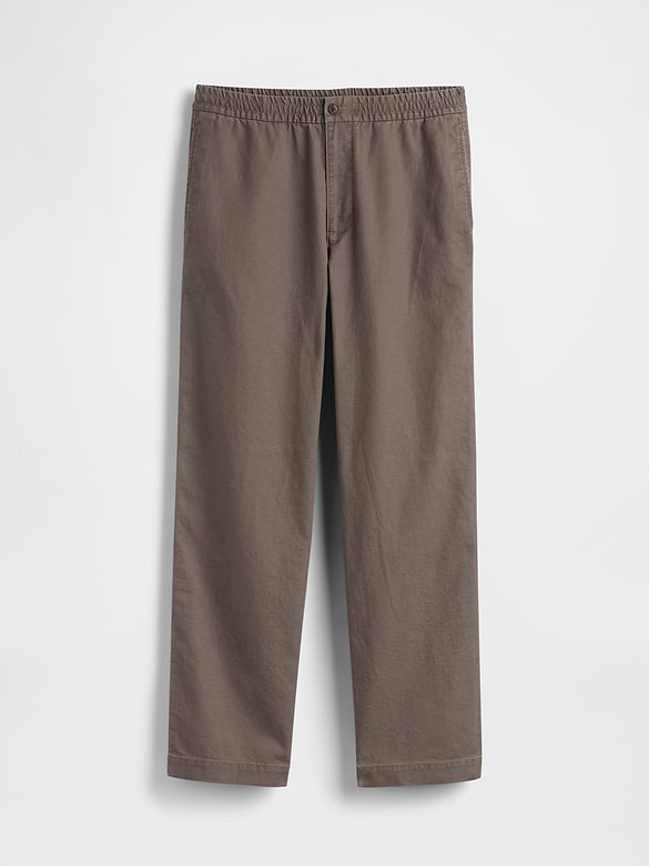 Linen-Cotton Relaxed Taper Easy Pants