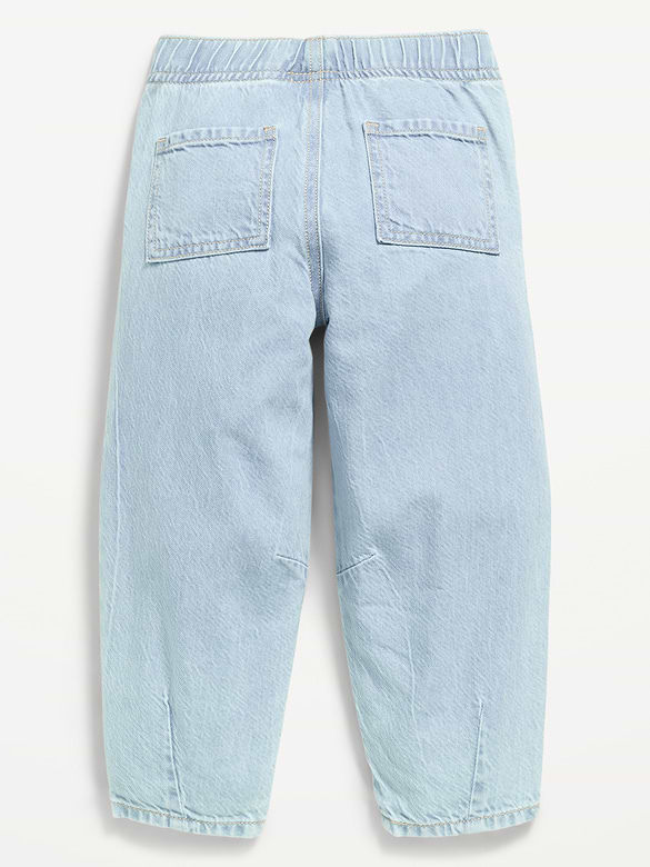 Pull-On Barrel-Leg Jeans for Toddler Girls
