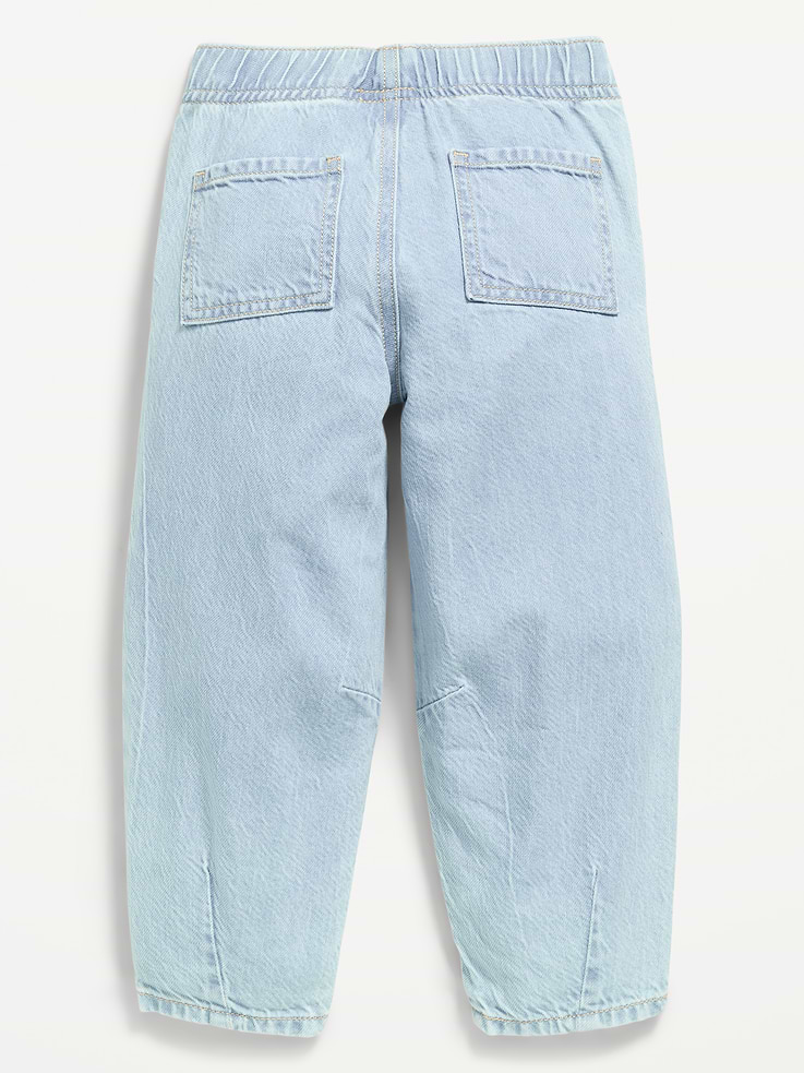 Image 2 of 2, Pull-On Barrel-Leg Jeans for Toddler Girls