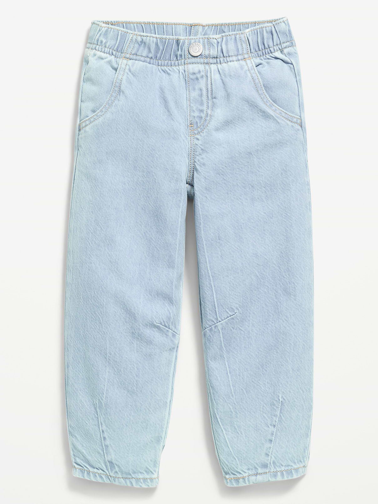 Image number 1 showing, Pull-On Barrel-Leg Jeans for Toddler Girls