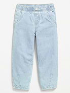 Image number 1 showing, Pull-On Barrel-Leg Jeans for Toddler Girls