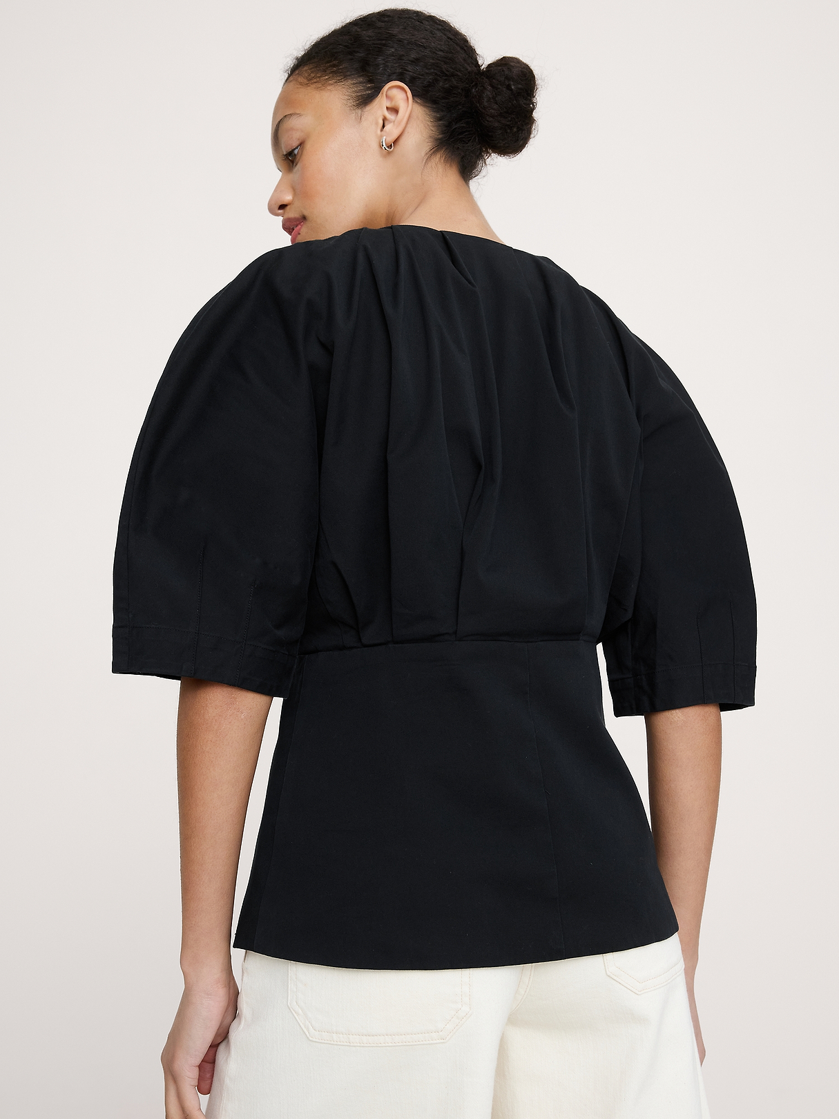 Soft Cotton Zip-Neck Top | Banana Republic