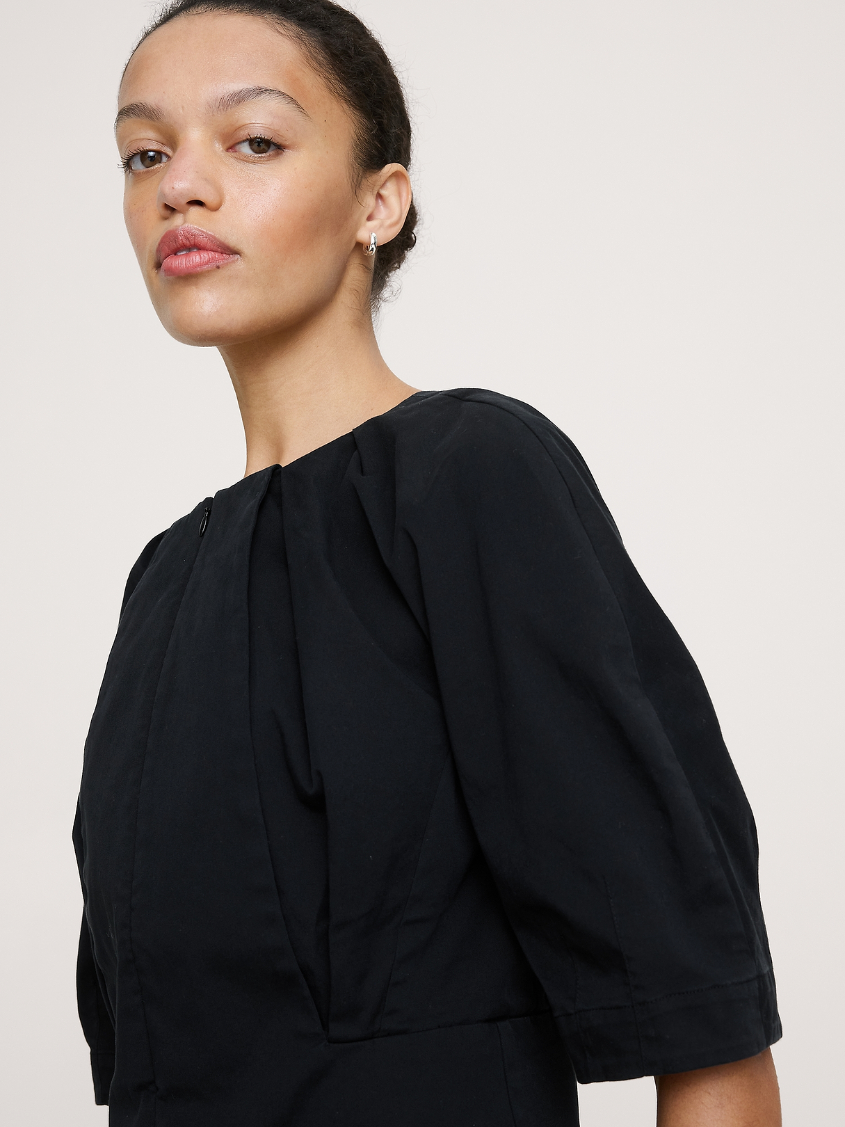 Soft Cotton Zip-Neck Top | Banana Republic