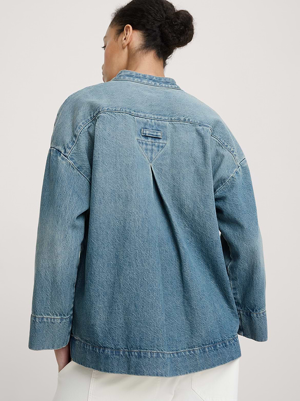 Denim Popover Top