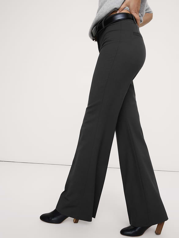 Ultra High-Rise Flare Italian Lightweight Wool Pant